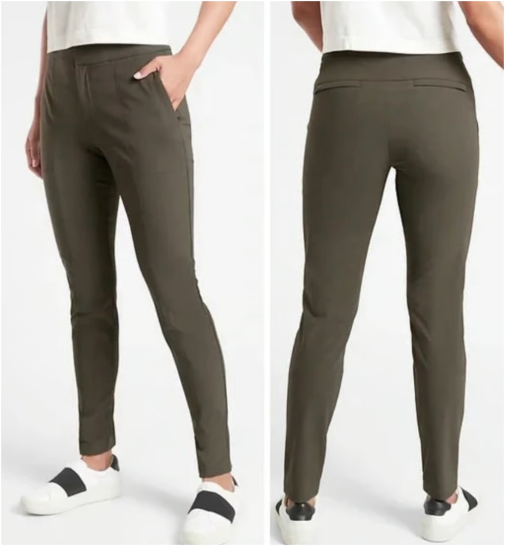 Athleta Wander Stash Skinny Women 4P Dark Olive Green Hiking Athleisure Outdoor